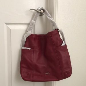 NWOT Coach deep red hobo bag